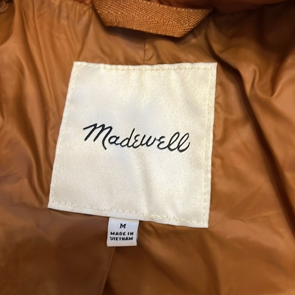 Madewell Air Puff Quilted Shirt Jacket Warm Coffee Burnt Orange Medium - Picture 9 of 14